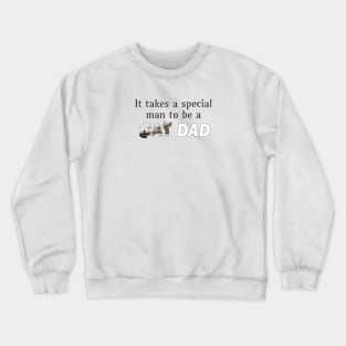 It takes a special man to be a cat dad - silver tabby cat oil painting word art Crewneck Sweatshirt